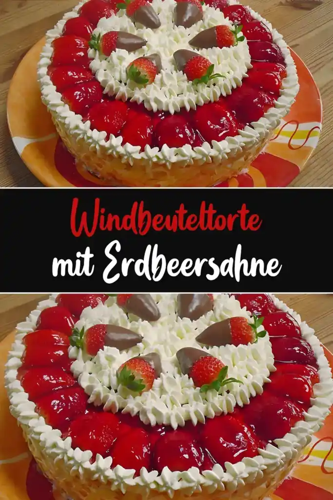 Windbeuteltorte mit Erdbeersahne 1 Windbeuteltorte mit Erdbeersahne pin