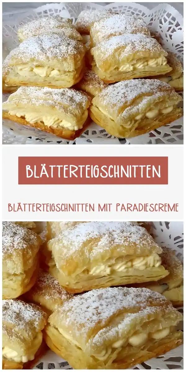 Blätterteigstrudel mit Schinken und Käse