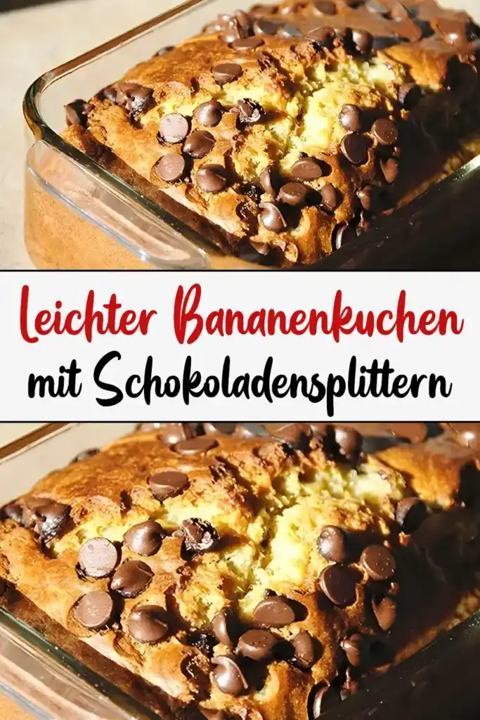 Leichter Bananenkuchen mit Schokoladensplittern 1 Leichter Bananenkuchen mit Schokoladensplittern1