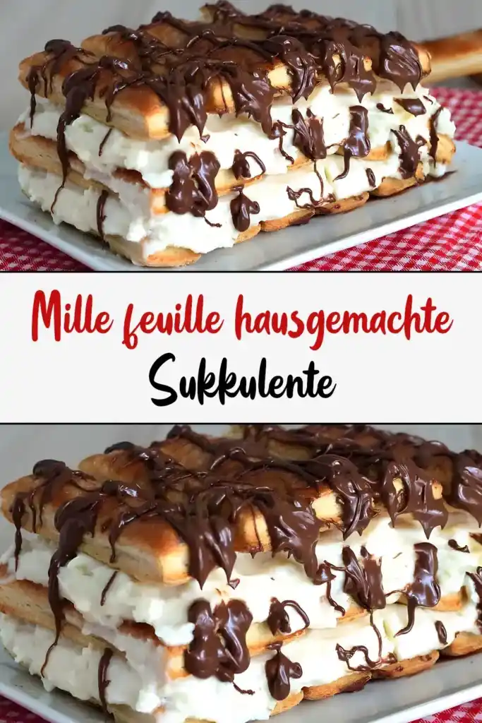 Millefeuille mit Mascarpone und Nutella 1 Mille feuille hausgemachte Sukkulente pin