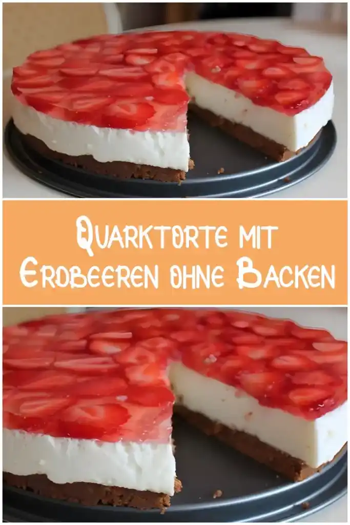 Quarktorte mit Erdbeeren ohne Backen 1 Quarktorte mit Erdbeeren ohne Backen