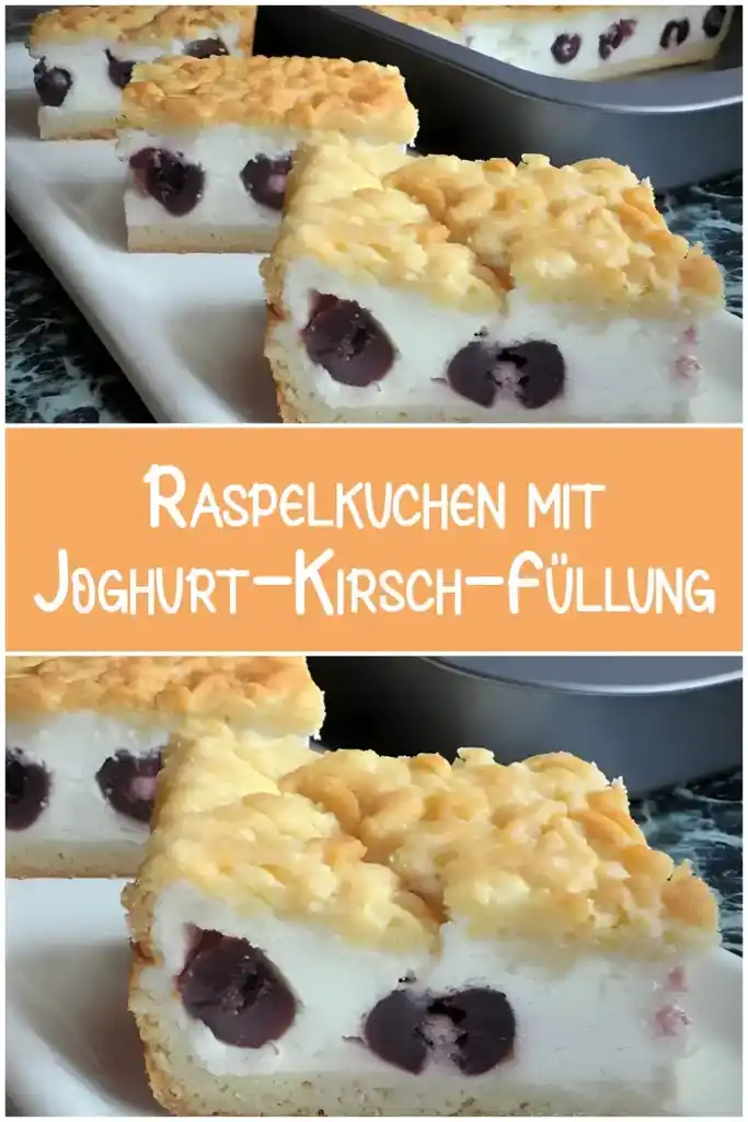 Raspelkuchen mit Joghurt-Kirsch-Füllung 1 Raspelkuchen mit Joghurt Kirsch Fuellung