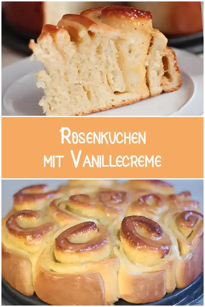 Rosenkuchen mit Vanillecreme 1 Rosenkuchen mit Vanillecreme