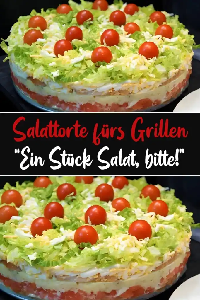 Salattorte fürs Grillen: Ein Stück Salat, bitte! 1 Salattorte fuers Grillen Ein Stueck Salat bitte