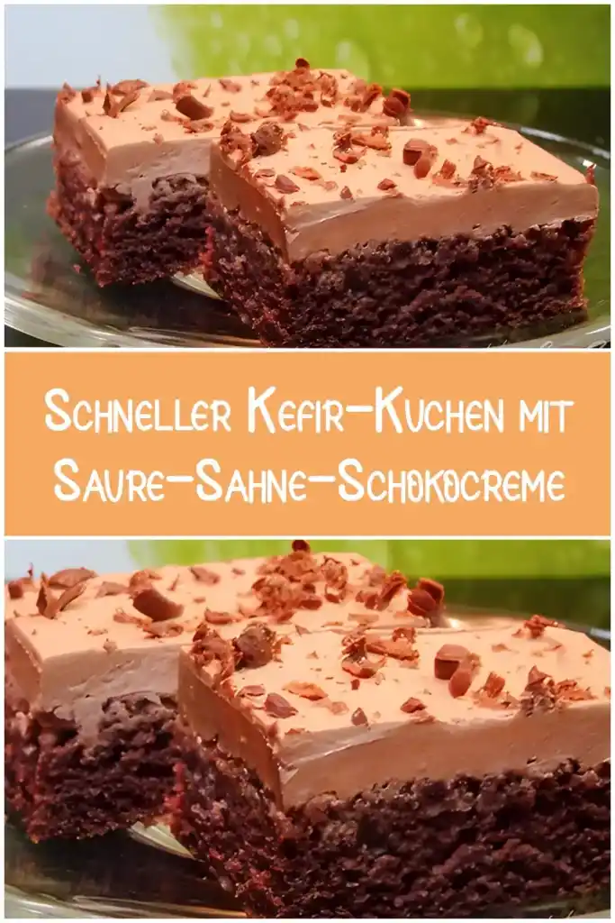 Schneller Kefir-Kuchen mit Saure-Sahne-Schokocreme 1 Schneller Kefir Kuchen mit Saure Sahne Schokocreme