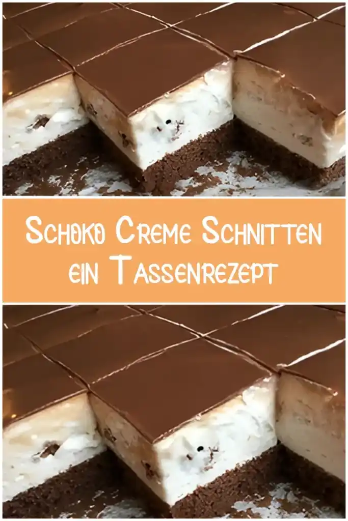 Diese Schoko-Creme-Schnitten klingen himmlisch! 1 Schoko Creme Schnitten – ein Tassenrezept