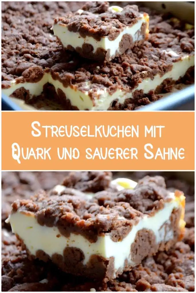Streuselkuchen mit Quark und saurer Sahne