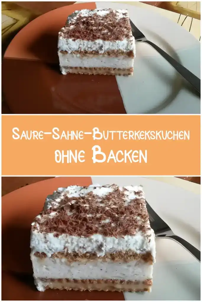 Saure-Sahne-Butterkekskuchen ohne Backen 1 Saure Sahne Butterkekskuchen ohne Backen