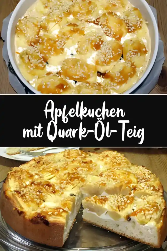 Apfelkuchen mit Quark-Öl-Teig und Mandeln 1 Apfelkuchen mit Quark Oel Teig