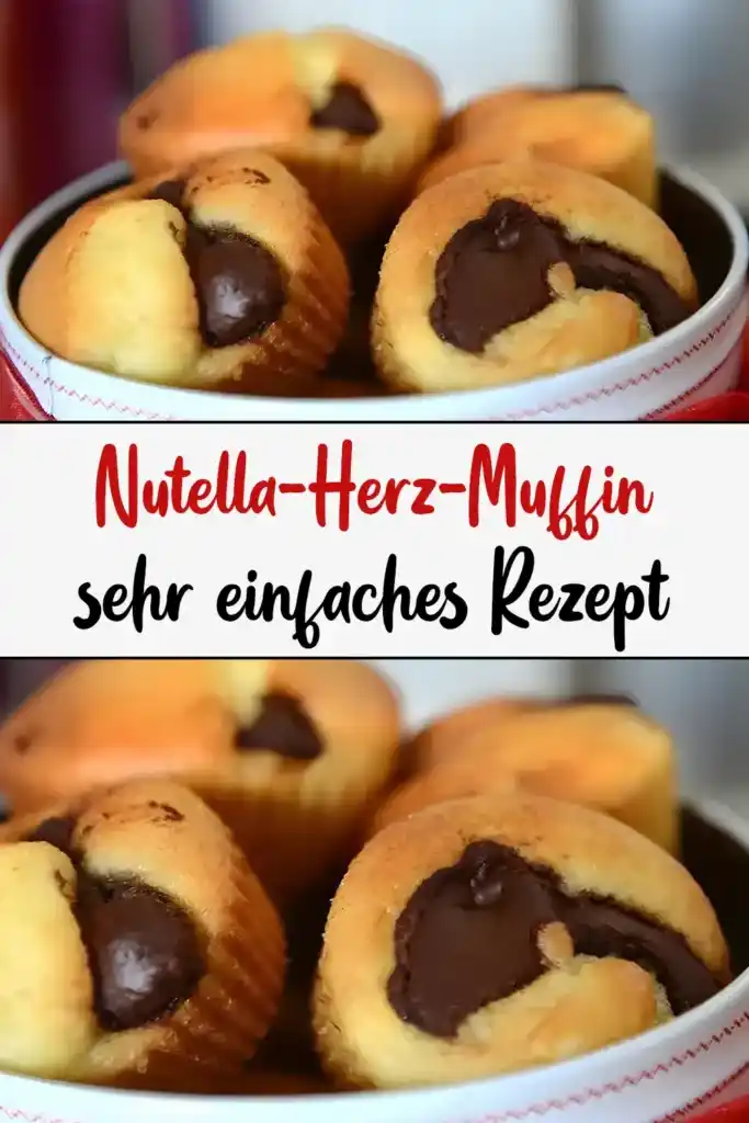 Nutella-Herz-Muffin, sehr einfaches Rezept 1 Nutella Herz Muffin sehr einfaches Rezept1