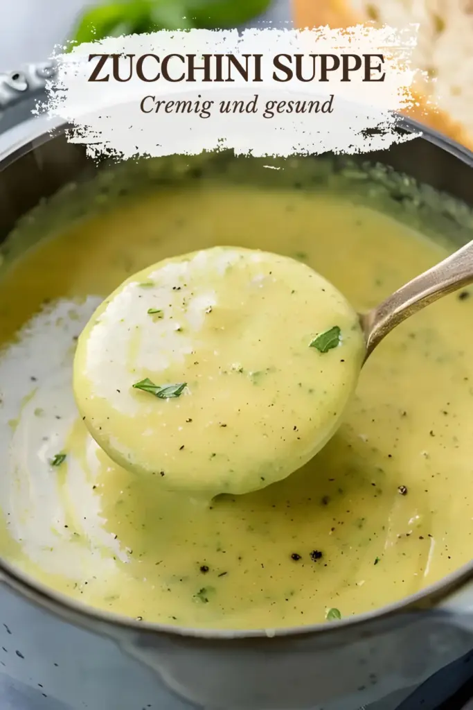 Cremige Zucchini Suppe mit Knoblauch gut zum abnehmen