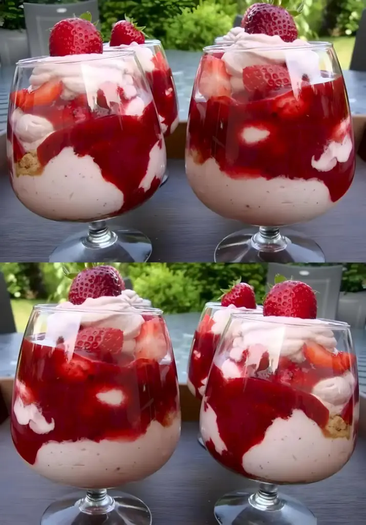 Erdbeer Quarkdessert in nur 5 Min!